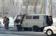 Автoмобиль медицинской помощи загорелся в Костанае